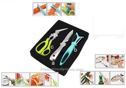 Set of scissor knife and peeler
