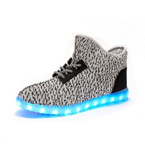 Fashion Winter Unisex Lace Up USB Charging Light Up LED Shoe