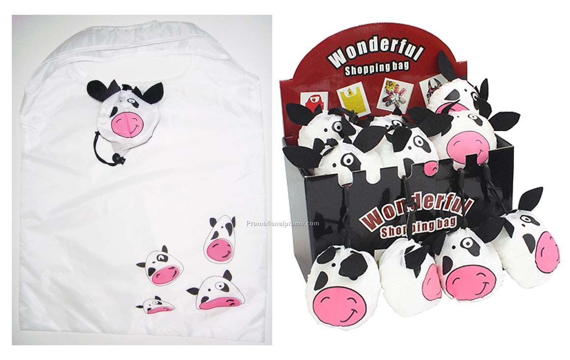 Folding cow shopping bag