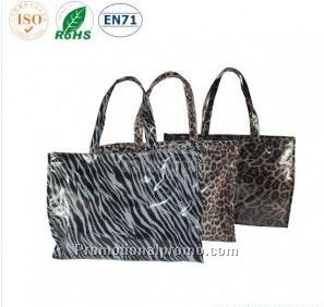 Big PVC animal prints shopping tote