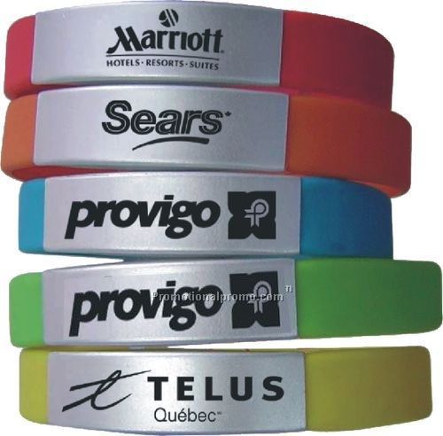 Silicone Wristband with Steel Plate - Direct