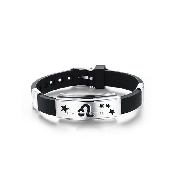 Hot selling fashion stainless stell silicon bracelet