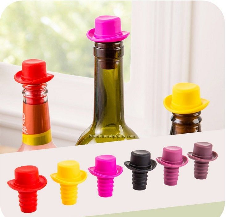 Candy-colored food-grade silicone fresh silicone bottle cap seal plug