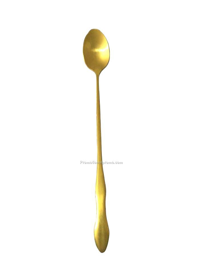 Long stainless steel golden spoon