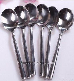 Stainless steel spoon with round handle
