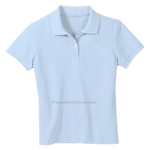 Sport Shirt -  District Threads Ladies Stretch Pique Sport Shirt, Light Colors, Cotton / Spandex, 5.9 oz.