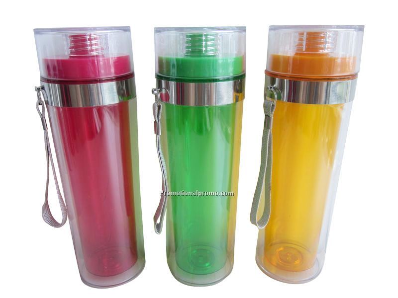 Promotional Plastic Double Wall Drinking Bottle
