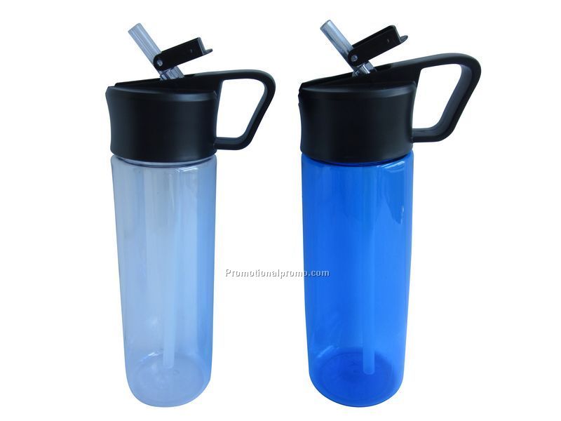 Plastic Sport Bottle with Straw and Lid