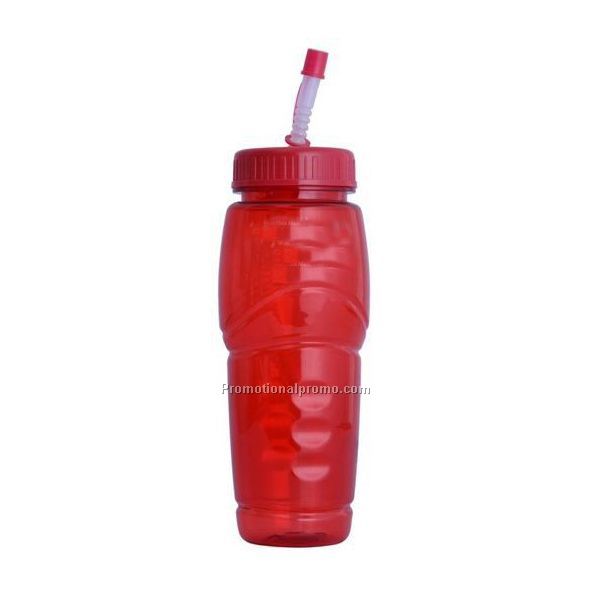 PC water bottle with straw