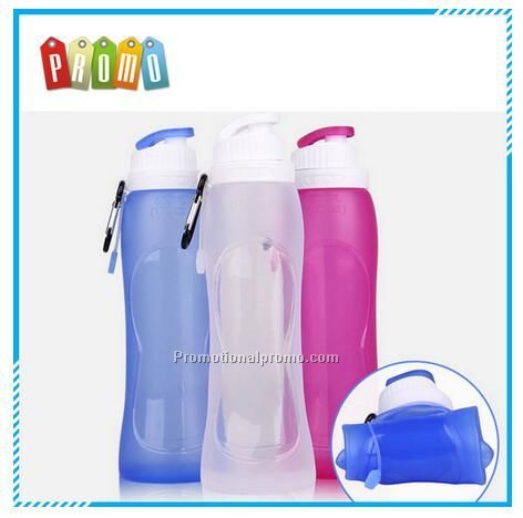17 oz Portable Silicone Folding Squeeze Water Bottle, Eco-friendly Silicone folding water bottle