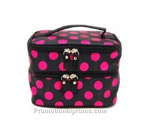 Double layer cosmetic bag makeup case