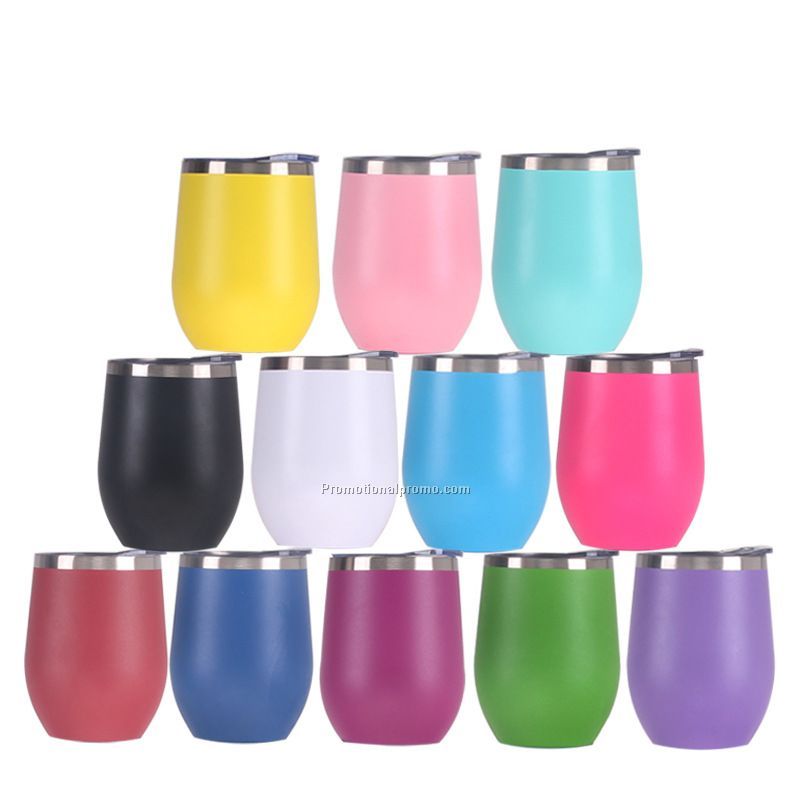 12oz double wall Insulated stainless steel wine tumbler mug