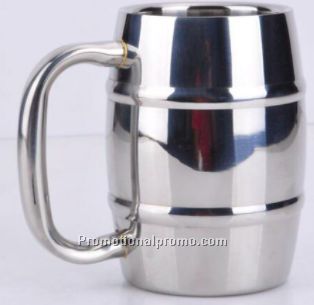 Plain Thermal Travel Beer Mugs with Handle  Double Wall Insulated Stainless Steel Metal Mugs