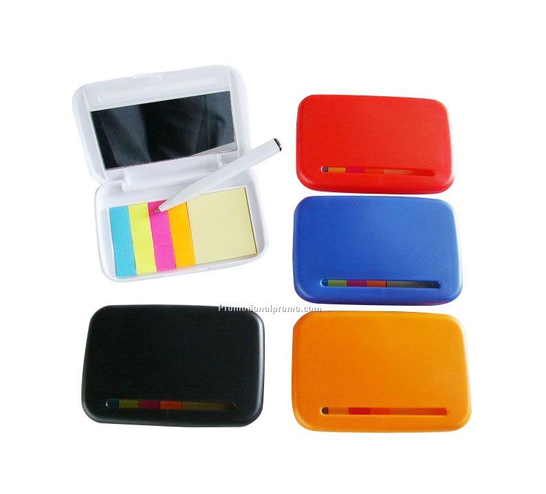 Mini memo with pen and mirror