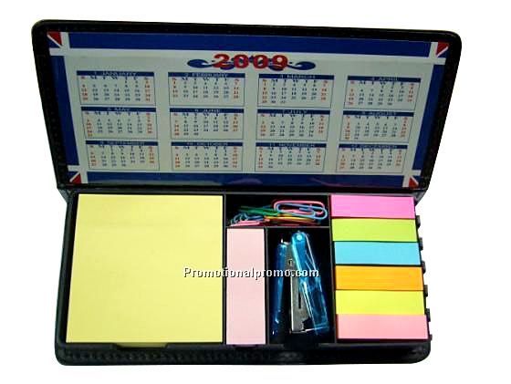 Assistant Multi Purpose Leatherette Box W/ Sticky Note Pads