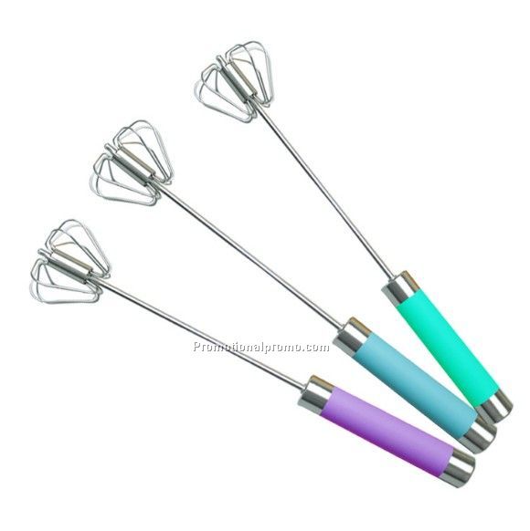 Stainless steel Press Hand Auto Rotating Whisk Egg Cream Beater Mixer Stirrer