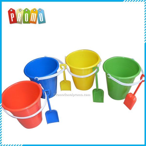 Colorful Plastic Beach bucket with Shovel