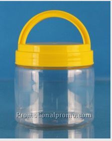 multifuctional PET plastic can/jar with handle,mason jar with handles