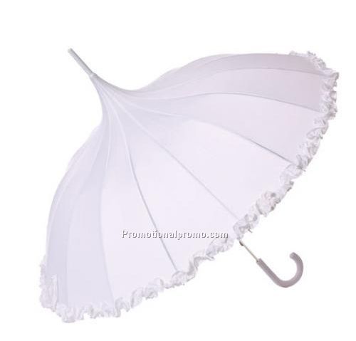 Luxury Wedding Walking Pagoda Umbrella - White
