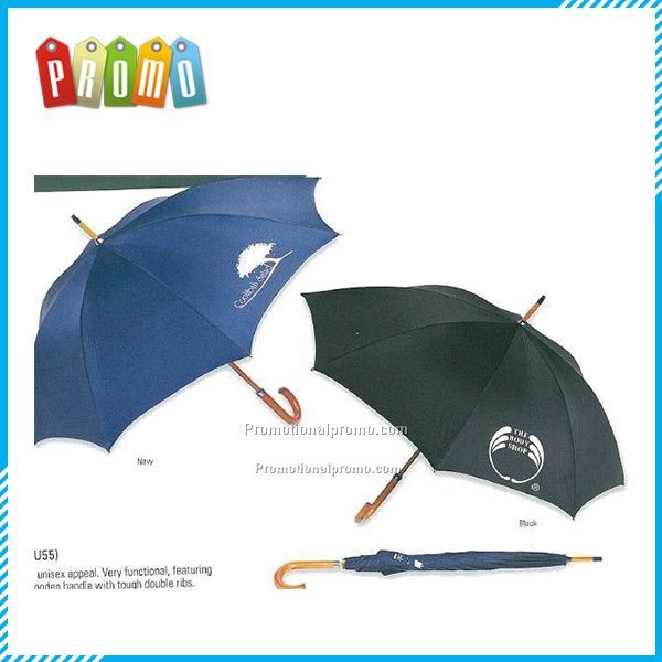 Imprinted Wooden handle straight Umbrella