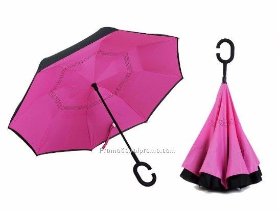 23" Double Layer Design Windproof Straight Reverse Umbrella