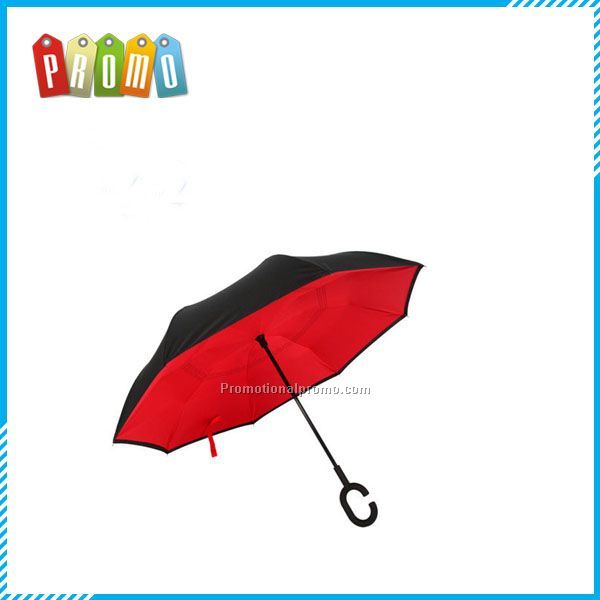 Cheap high quality wholesale custom print double layer upside down folding reverse inverted umbrella