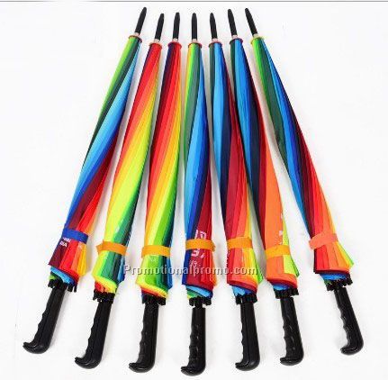 Cheap Custom Print Windproof Big Rainbow Advertising Golf Umbrella