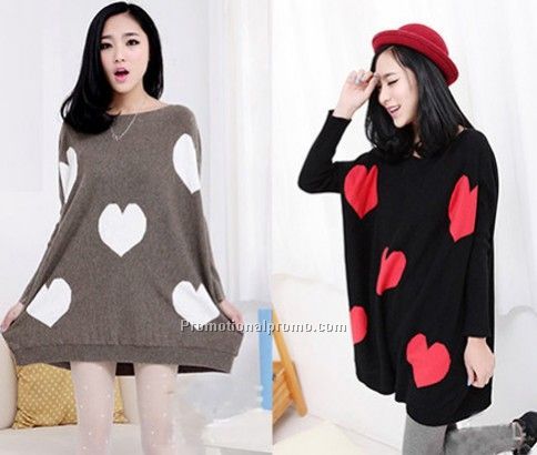 Loose Fitted Heart Sleeved Fashion Top