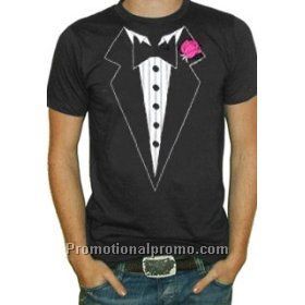 Black Tuxedo with Pink Flower T-Shirts