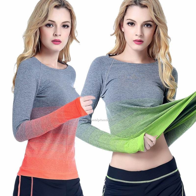 Female Quick-Dry Long Sleeve Running Autumn Winter Fitness Yoga Top t Shirt