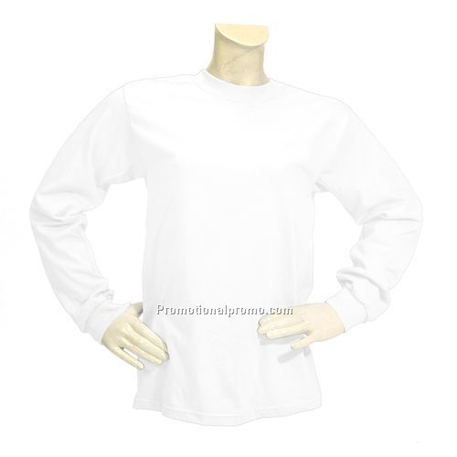 T-Shirt - Hanes® Beefy-T® Long Sleeve Neutral, Cotton, 100%