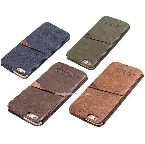 Genuine leather case for iphone 6 6plus, pluf-in card leather case for iphone