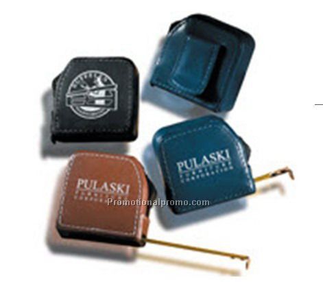 promotional steel tape measure with leather pounch