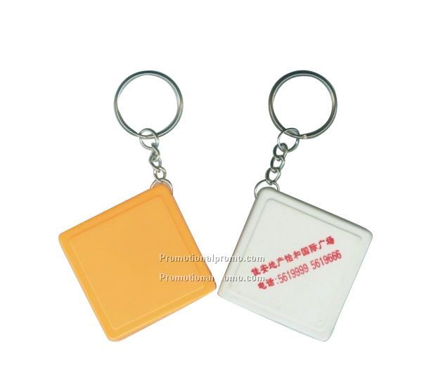 Plastic measure tape keychain