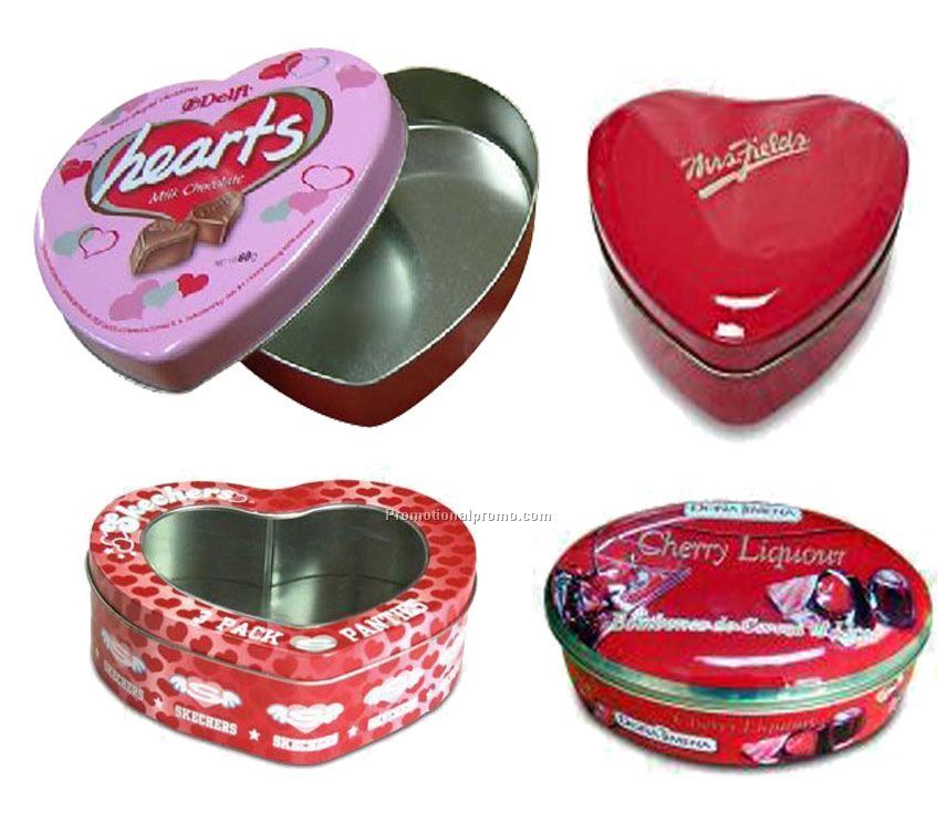 Heart Shape Candy Tin Box