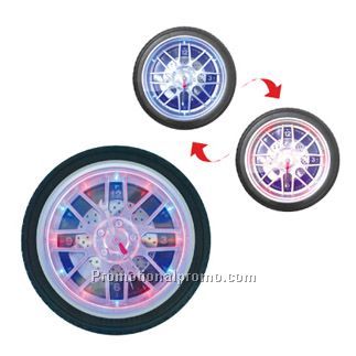 Tyre Wall Clock With Changing Color LED Light(10 inch)