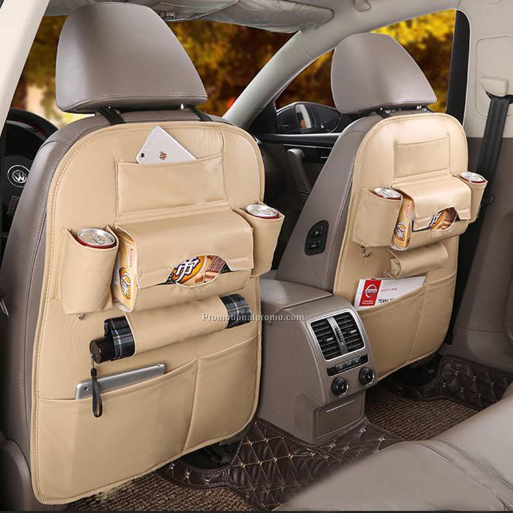 Promotional Auto interior accessories useful multi pocket leather car back seat organizer