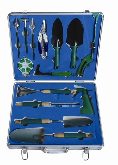 Aluminum Garden Tool Set/box with 15pcs accessories