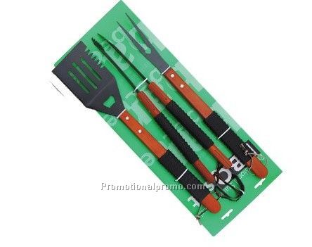 3pc BBQ Rubber Handle Tool Set