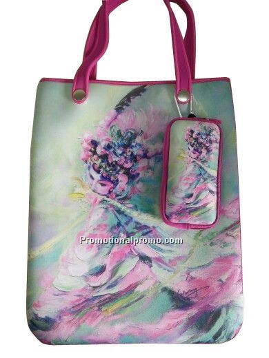 custom neoprene tote bag with full print
