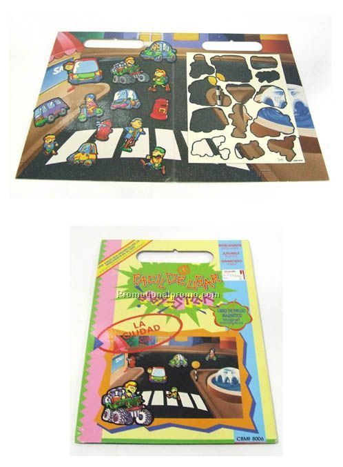 MAGNETIC STICKER BOOK WITH PUZZLE DIE-CUT