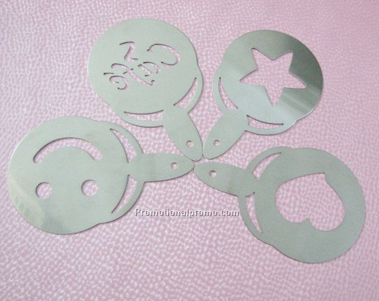 Stainless Steel Coffee Stencils, Customized Shaped Stencils