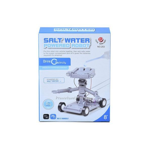 Salt water powered robot toy