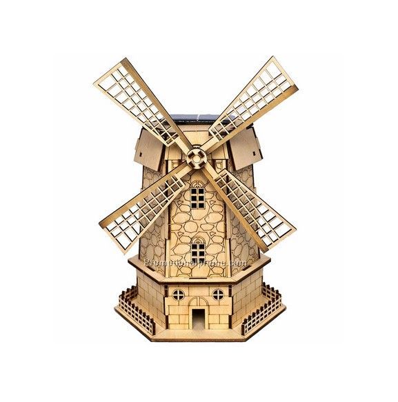 New Arrival DIY Solar Toy Assembly Holland Windmills 3D Puzzles Gifts