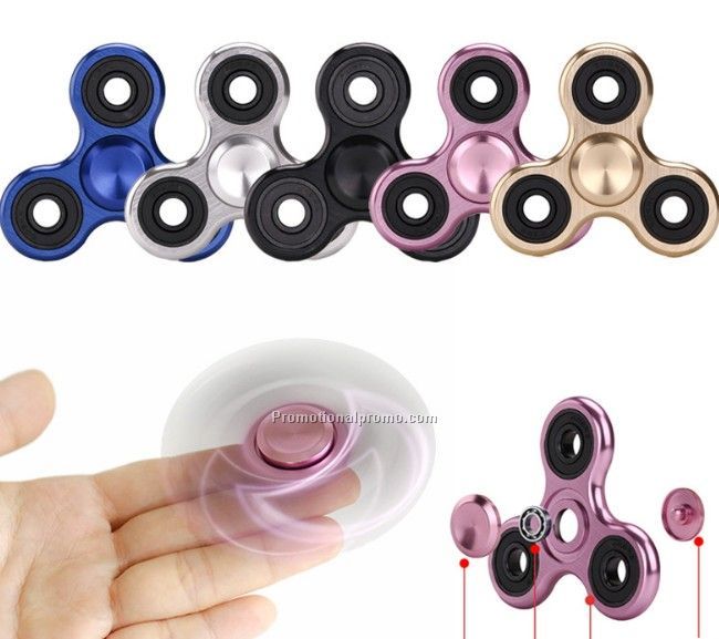 Metal aluminum low voice hand spinner tri fidget spinner