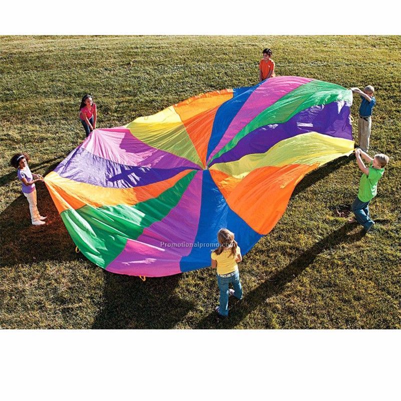 Kids Funny Outdoor Play Toy Multicolor Nylon Rainbow Parachute