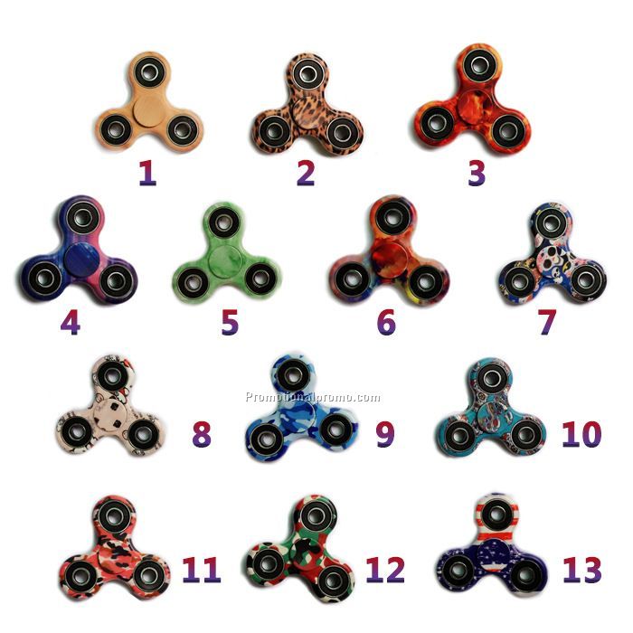 Camo blue & fire & space stocked spinner
