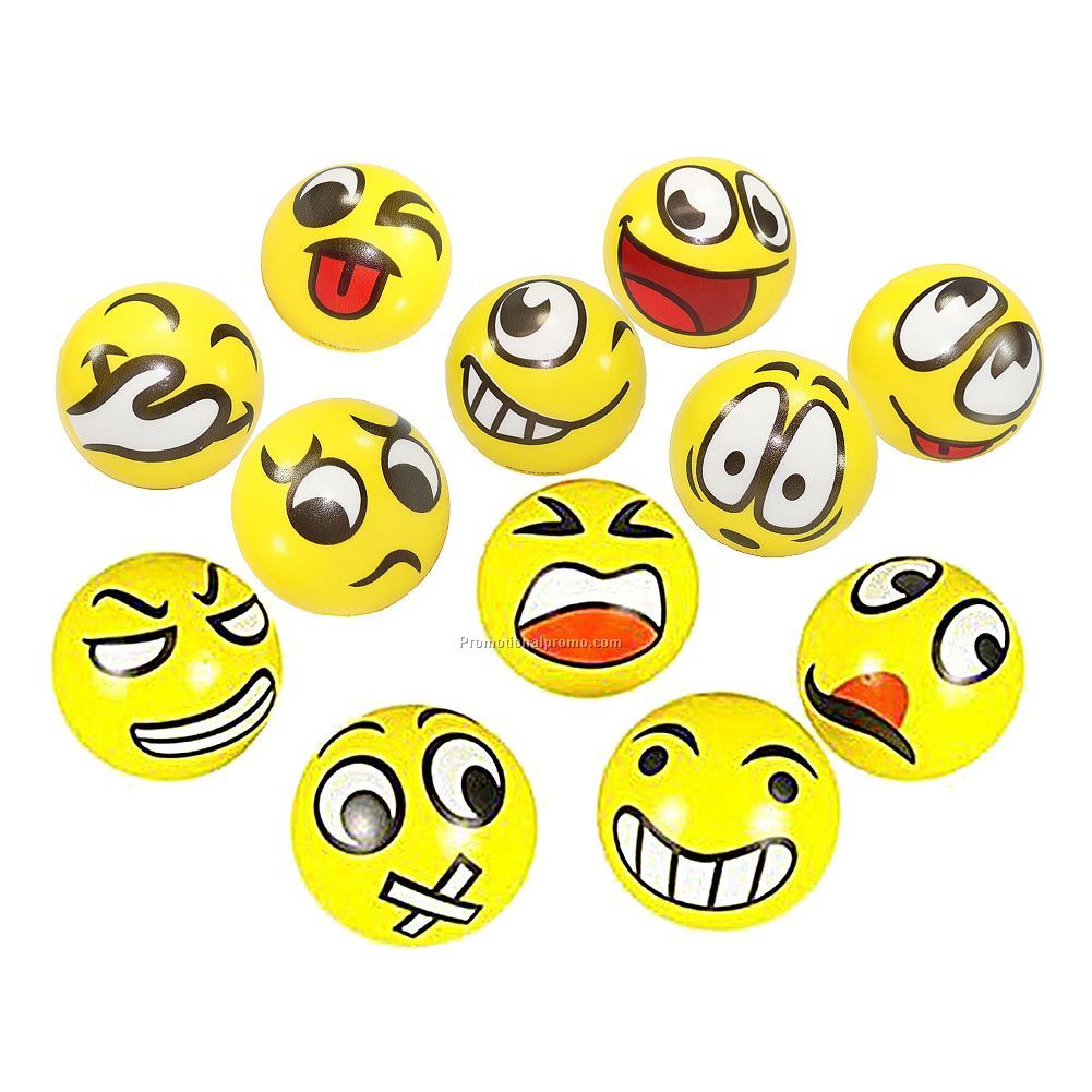 12pcs/lot Modern FUN Emoji Face Squeeze Balls Stress Relax Reliever Ball