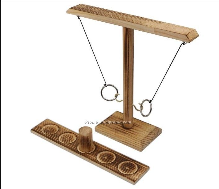Handmade Wooden Ring Toss Hooks Handheld Board Games Ring Toss Game for Kids Adults and Family Fun