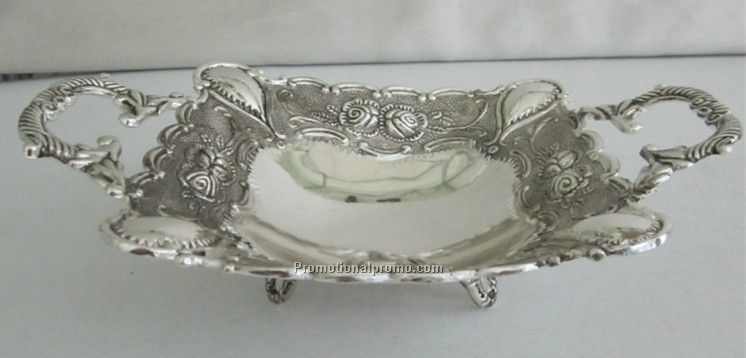 Fruit metal tray/dish with handle